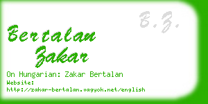 bertalan zakar business card